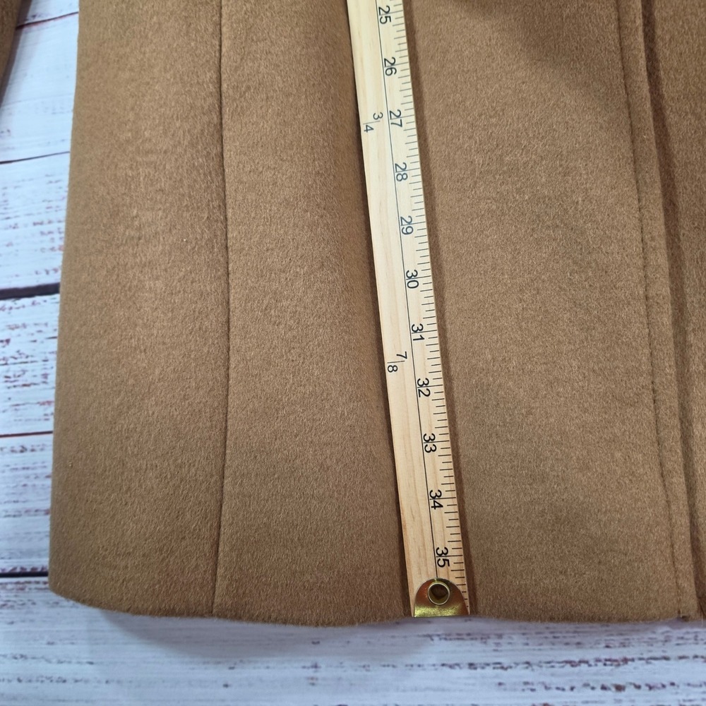 Larry Levine Wool Blend Coat Womens 6 Camel Tan Excellent Empire Waist Walking - Picture 13 of 13